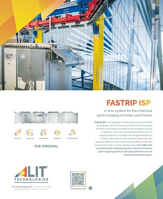 FASTRIP ISP: impianto in linea per la sverniciatura chimica di ganci e telai